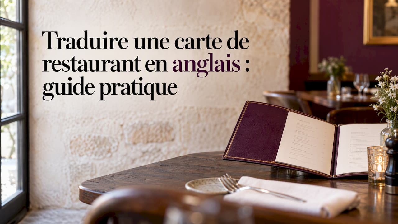 Traduire une carte de restaurant en anglais : guide pratique